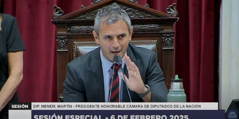 Martín Menem. Foto: Captura de video