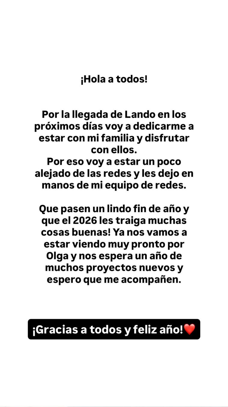 El posteo de Maxi López indicando que no volverá al país en los próximos días. El posteo de Maxi López indicando que no volverá al país en los próximos días.