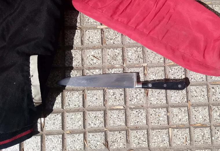 Cuchillo secuestrado al autor del homicidio Foto: Télam