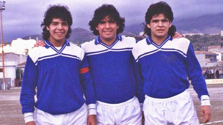 Lalo, Diego y Hugo Maradona. Foto: Redes Sociales