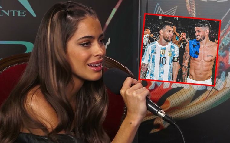 Tini Stoessel La cantante habló de cómo se lleva con Messi, uno de los mejores amigos de De Paul.