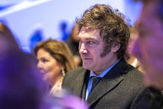 El discurso de Javier Milei en Davos. Foto: EFE