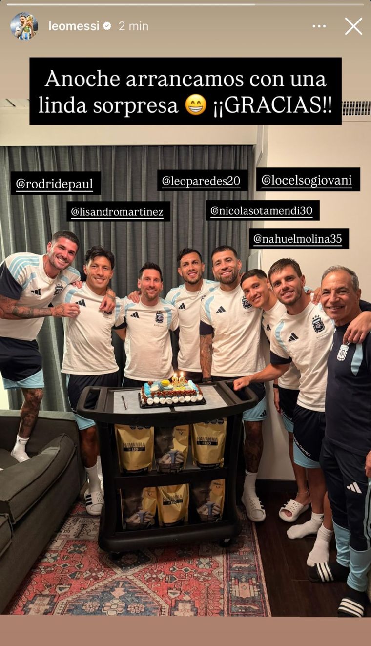 La primera foto que compartió Messi de su cumpleaños. La primera foto que compartió Messi de su cumpleaños.