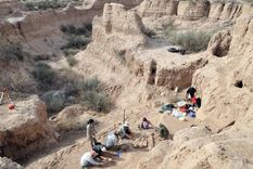 Trabajo de campo en Barrancas de Maipú.