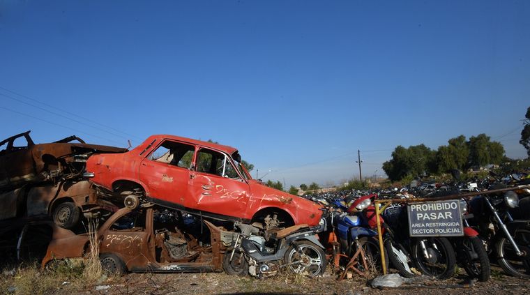La playa de secuestros de la Policía de Mendoza Foto: ALF PONCE / MDZ