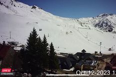 Este fin de semana XL Las Leñas vivirá los últimos días de la temporada 2023 Foto: Captura de cámara en vivo