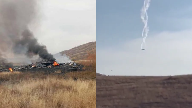 Un avión militar de carga C-130 se estrelló en la frontera entre Georgia y Azerbaiyán este martes.