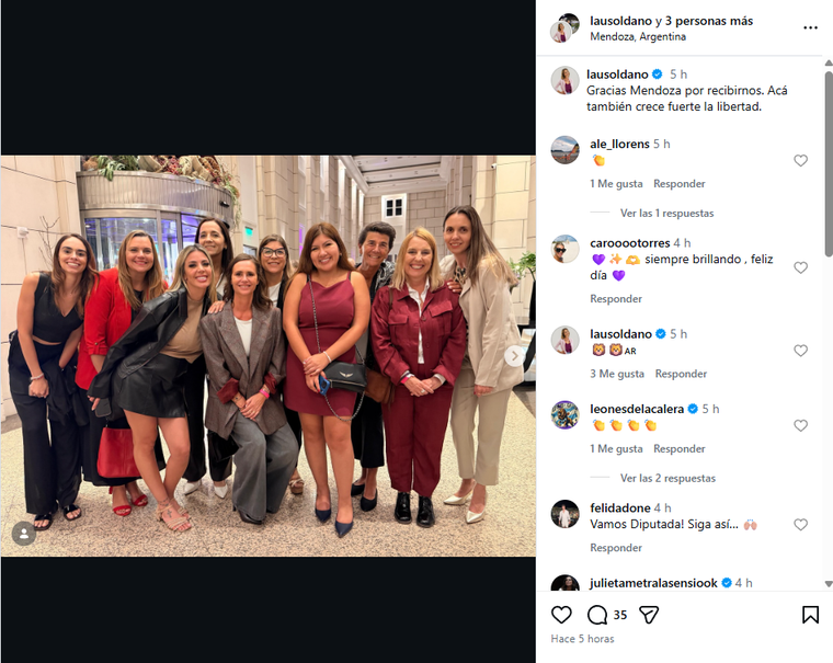 Virginia Gallardo en Mendoza. Virginia Gallardo en Mendoza.