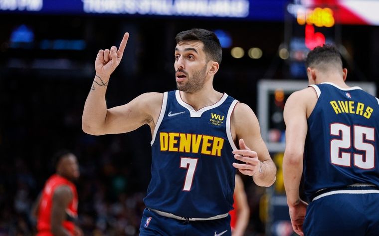 Facu Campazzo con los Denver Nuggets en 2021. Facu Campazzo con los Denver Nuggets en 2021.