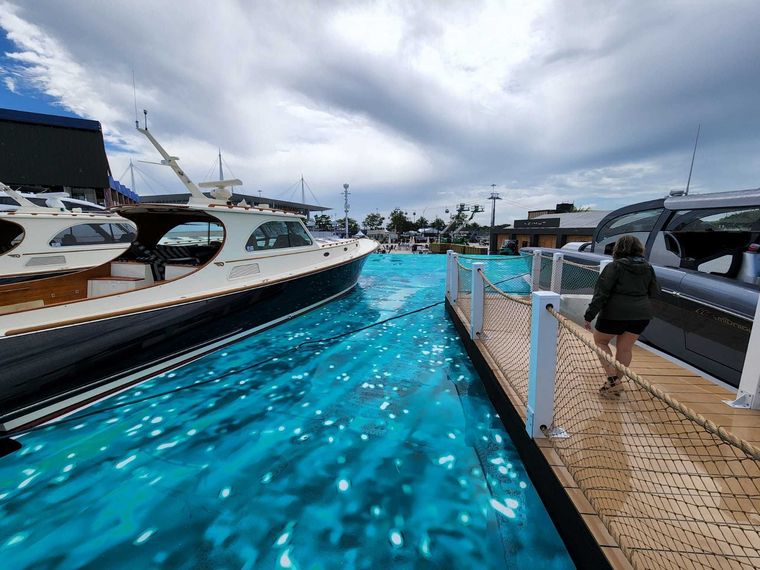 Así se ve el lago artificial falso del Gran Premio de Miami, que hará su estreno en la Fórmula 1 este fin de semana.