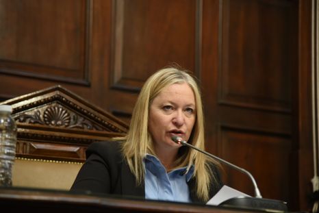 La vicegobernadora Hebe Casado desempató en el controvertido proyecto de reforma del estatuto del empleado público. La vicegobernadora Hebe Casado desempató en el controvertido proyecto de reforma del estatuto del empleado público.