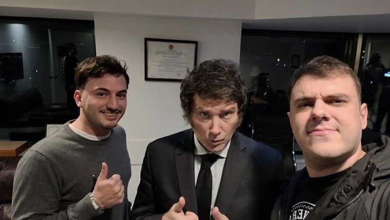 Agustín Romo, Javier Milei y el Gordo Dan Foto: Agustín Romo