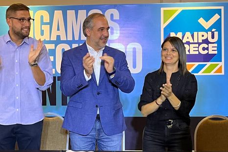 El intendente de Maipú, Matías Stevanato, festejó la victoria en la comuna del peronismo. El intendente de Maipú, Matías Stevanato, festejó la victoria en la comuna del peronismo.