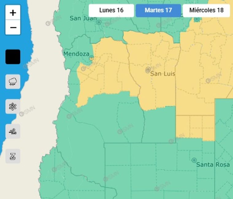 El SMN emitió un alerta por tormentas para la madrugada de este martes. El SMN emitió un alerta por tormentas para la madrugada de este martes.