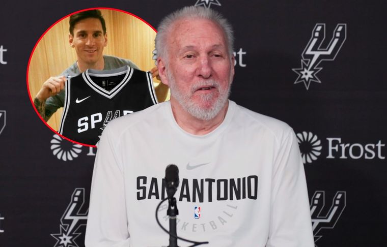 Popovich elogió a Messi en la previa del duelo que sus Spurs perdieron ante los Miami Heat Foto: Captura NBA