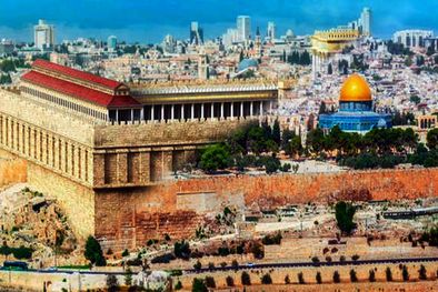 MDZol | Las murallas de Jerusalén fueron construidas entre 1535 y 1538, y actualmente integran el patrimonio de la Humanidad de UNESCO. Esta imagen  mezcla el presente con un fragmento (elaborado con técnicas virtuales) de cómo era antes, ya que lo muestra recons