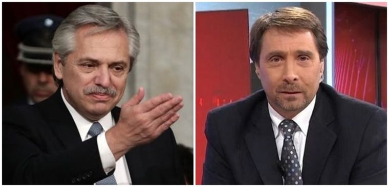 Alberto Fernández y Eduardo Feinmann
