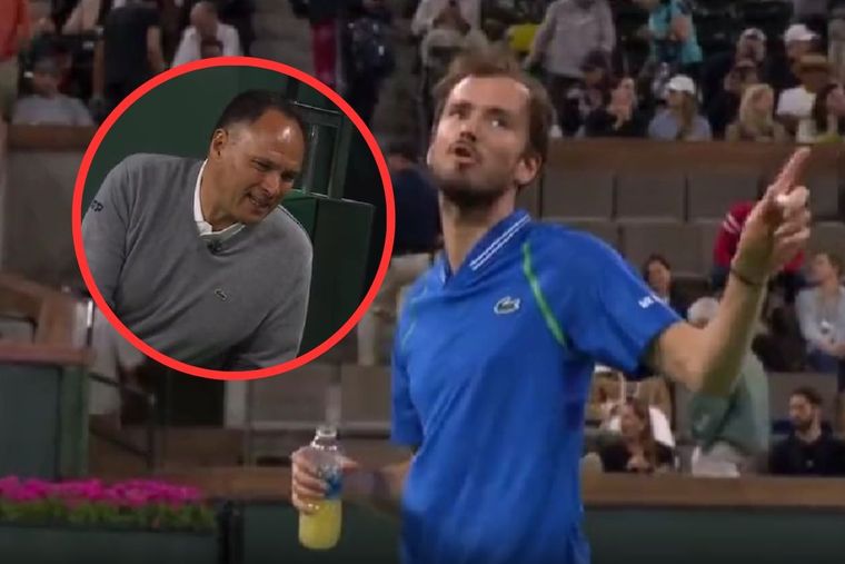 Medvedev se cruzó con un umpire por el estado de las pistas en Indian Wells.