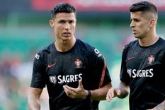 Cristiano y Cancelo, en la Selección Foto: EFE