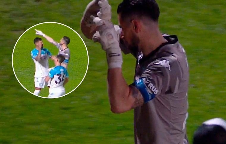 Gabriel Arias El arquero realizó gestos obscenos a la tribuna de Platense.