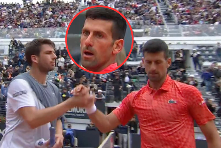 Djokovic y un frío saludo con Norrie tras ganarle en el Masters 1000 de Roma Foto: Tennis TV