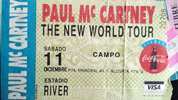 La entrada que compré para el recital del 11/12/93: la 20706. Foto: Mario Simonovich