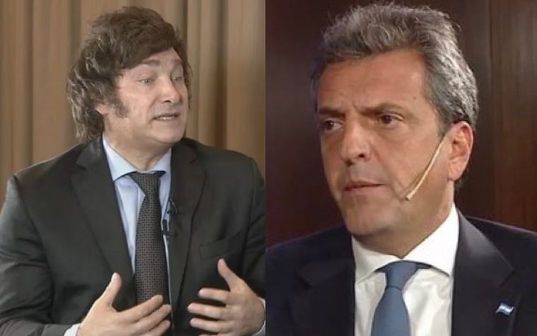 El candidato de LLA y el de Juntos por la Patria pasaron por A dos voces. Foto: Captura TV