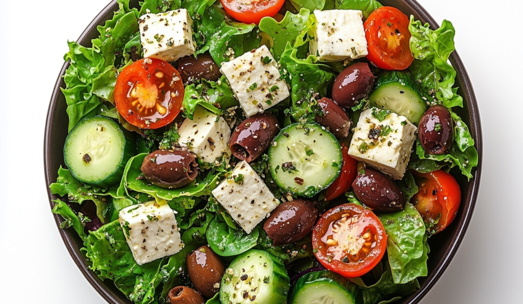 Ensalada griega tradicional: queso feta, aceitunas y más Foto: Shutterstock