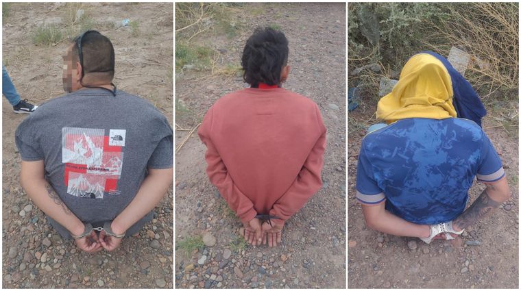 Luna Merchan y los dos sujetos que lo acompañaban en la huida, luego de la detención en Lavalle. Luna Merchan y los dos sujetos que lo acompañaban en la huida, luego de la detención en Lavalle.