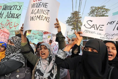 Foto de archivo de un grupo de mujeres en una protesta contra los llamados crímenes de honor en Pakistán Foto: GETTY IMAGES