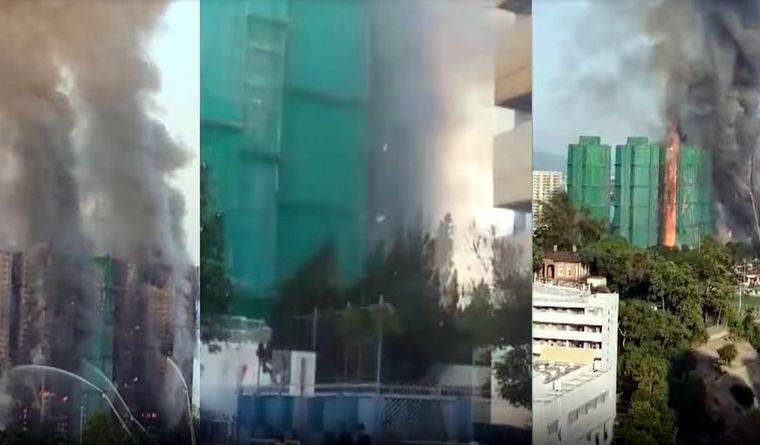 El incendio en Hong Kong ya suma trece muertos y hay muchas personas atrapadas. Foto Captura pantalla Efe El incendio en Hong Kong ya suma trece muertos y hay muchas personas atrapadas. Foto Captura pantalla Efe
