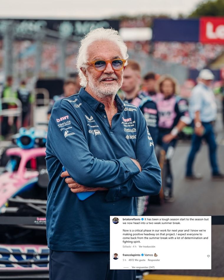 Franco Colapinto reaccionó a la publicación de Flavio Briatore en Instagram Franco Colapinto reaccionó a la publicación de Flavio Briatore en Instagram