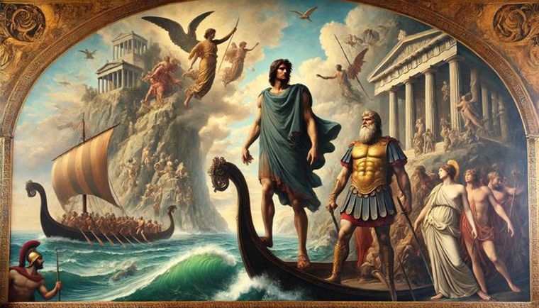 La Odisea y La Ilíada, dos famosos poemas épicos de la antigua Grecia. La Odisea y La Ilíada, dos famosos poemas épicos de la antigua Grecia.