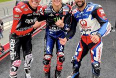 Espargaró, Quartararo y Zarco en el podio. Foto: Moto Gp