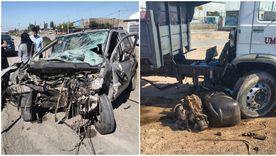 Así quedaron los dos vehículos que intervinieron en el accidente en el Acceso Este. Así quedaron los dos vehículos que intervinieron en el accidente en el Acceso Este.