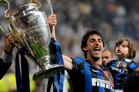 Diego Milito marcó un doblete con el Inter en la final de la Champions 2010 contra Bayern Múnich. Diego Milito marcó un doblete con el Inter en la final de la Champions 2010 contra Bayern Múnich.