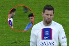 Messi casi es tumbado por un hincha que lo quiso abrazar tras la eliminación del PSG.