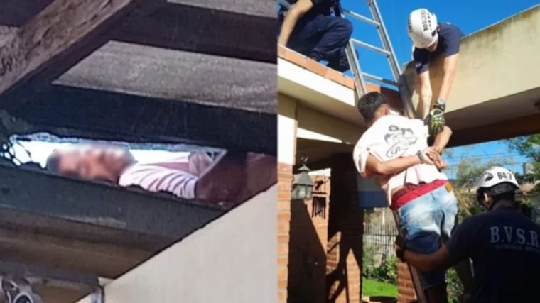 El delincuente quedó atascado en un ventiluz de una vivienda de Calamuchita Foto: NA