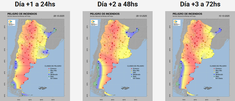 La extensión de este alerta a lo largo de los días. La extensión de este alerta a lo largo de los días.
