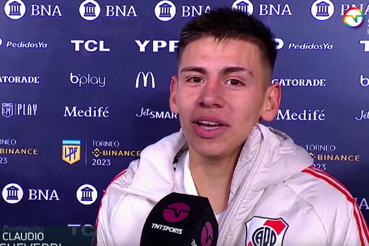 El Diablito Echeverri reconoció que no tocó la pelota en el gol de Beltrán Foto: TNT Sports