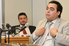 David Bravo en los tribunales Foto: Gentileza diario La Arena David Bravo en los tribunales Foto: Gentileza diario La Arena