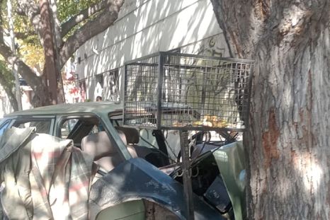 Así quedó el auto tras el accidente Foto: Ministerio de Seguridad