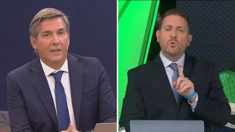 Los periodistas en un cruce que no pasó desapercibido.