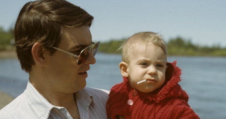 Franquito Rébori y su papá. Recordó cuando su padre le enseñó a andar en bicicleta. Foto: Gentileza