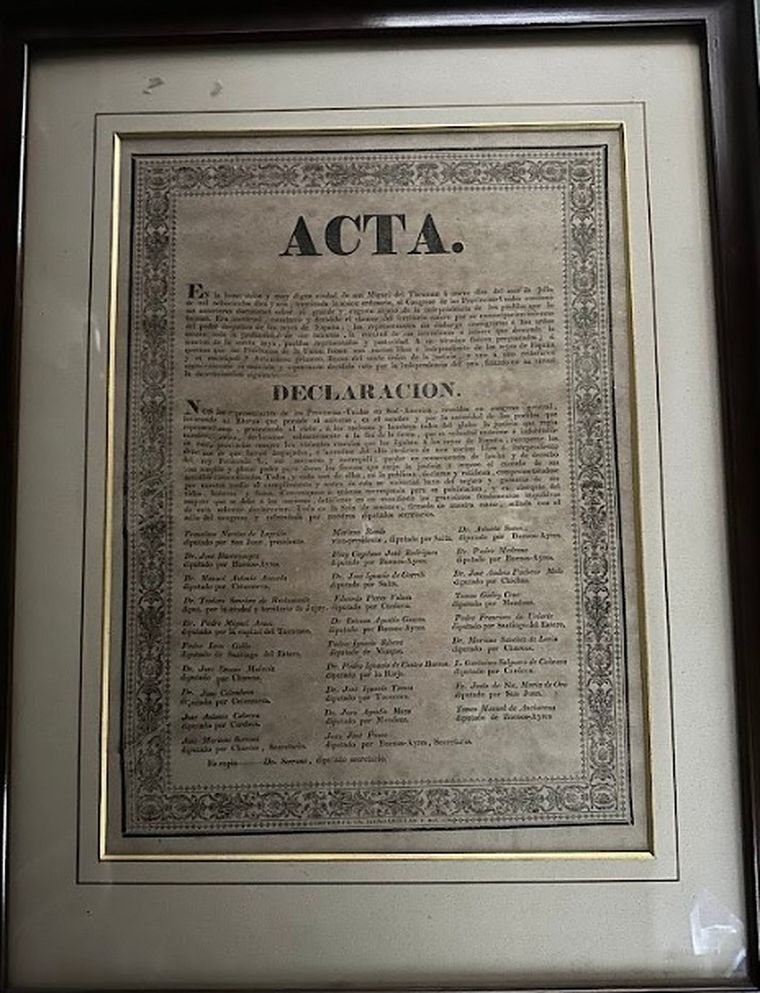La Aduana recuperó un impreso original de la declaración de independencia de 1816 Foto: Prensa Aduana