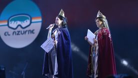 La virreina de Malargüe, Rosario Cabello, dando su discurso el día de la coronación.&nbsp;