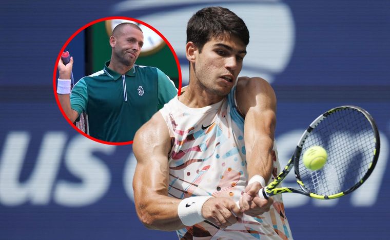 Alcaraz venció a Evans y avanzó a octavos de final. Foto: MDZ