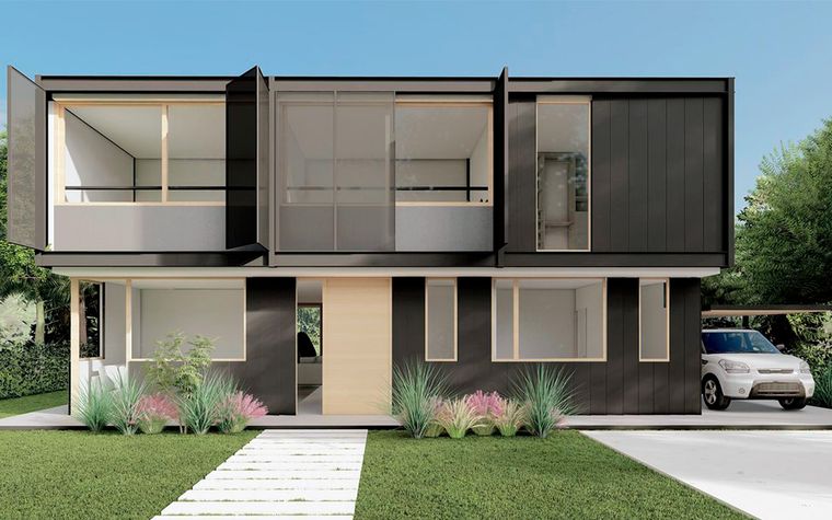 Modelo de casa sustentable de 343 m2 y&nbsp; con seis ambientes, con 117 m²cubiertos en la planta baja y 172 m² cubiertos en la planta alta.