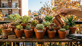 Hay que saber cuándo regar las suculentas. Fuente: IA Gemini. Hay que saber cuándo regar las suculentas. Fuente: IA Gemini.