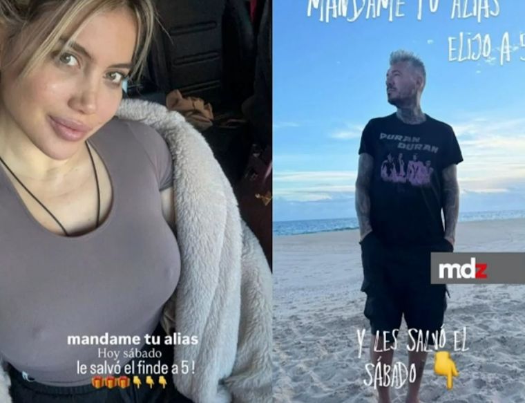 Wanda Nara y Marcelo Tinelli promocionan un casino online fingiendo regalar dinero.